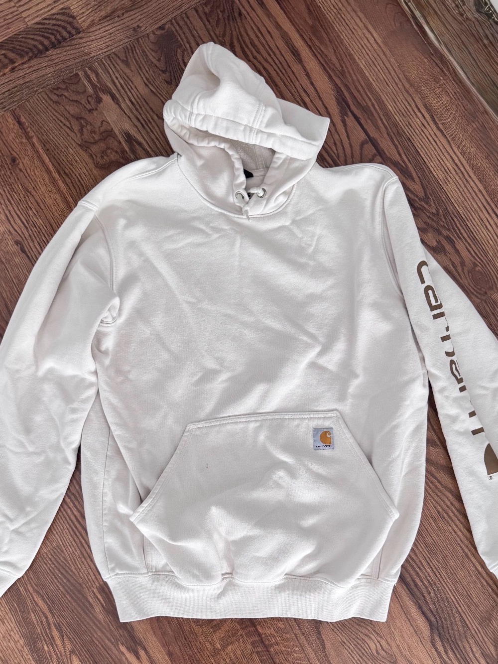 Carhartt Men’s White Hooded Pullover Sweatshirt Size M